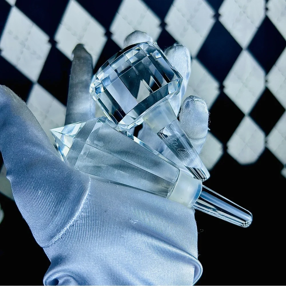 Oleg Cassini Crystal Bottle Stopper Duo| Jackie Kennedy Designer in Original Box